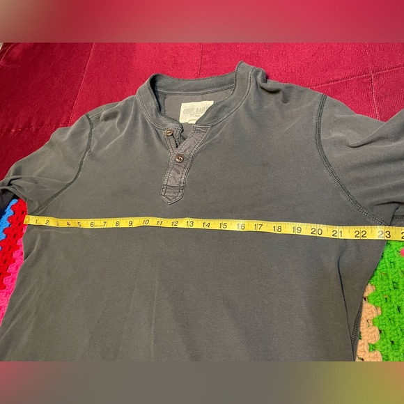 Eddie Bauer Long Sleeve Charcoal Gray Henley Shirt - Picture 5 of 8